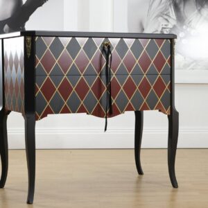 Byrå Gustaviansk - Harlequin Red-Black-Gold Gustavian