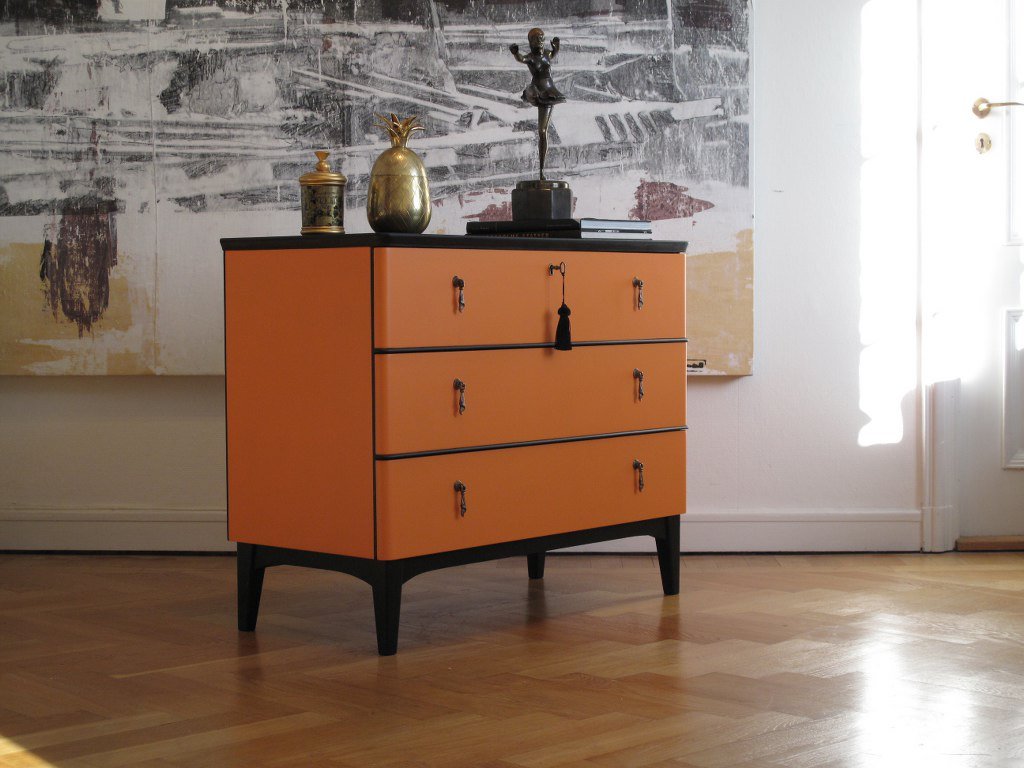 SÅLT - ART DECÓ SVART/ HERMÉS-ORANGE - LIKNANDE KAN BESTÄLLAS