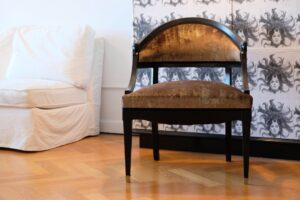 SÅLD - BALJFÅTÖLJ GUSTAVIANSK / EMPIRE - LIKNANDE KAN BESTÄLLAS