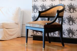 SÅLD - BALJFÅTÖLJ GUSTAVIANSK / EMPIRE - LIKNANDE KAN BESTÄLLAS