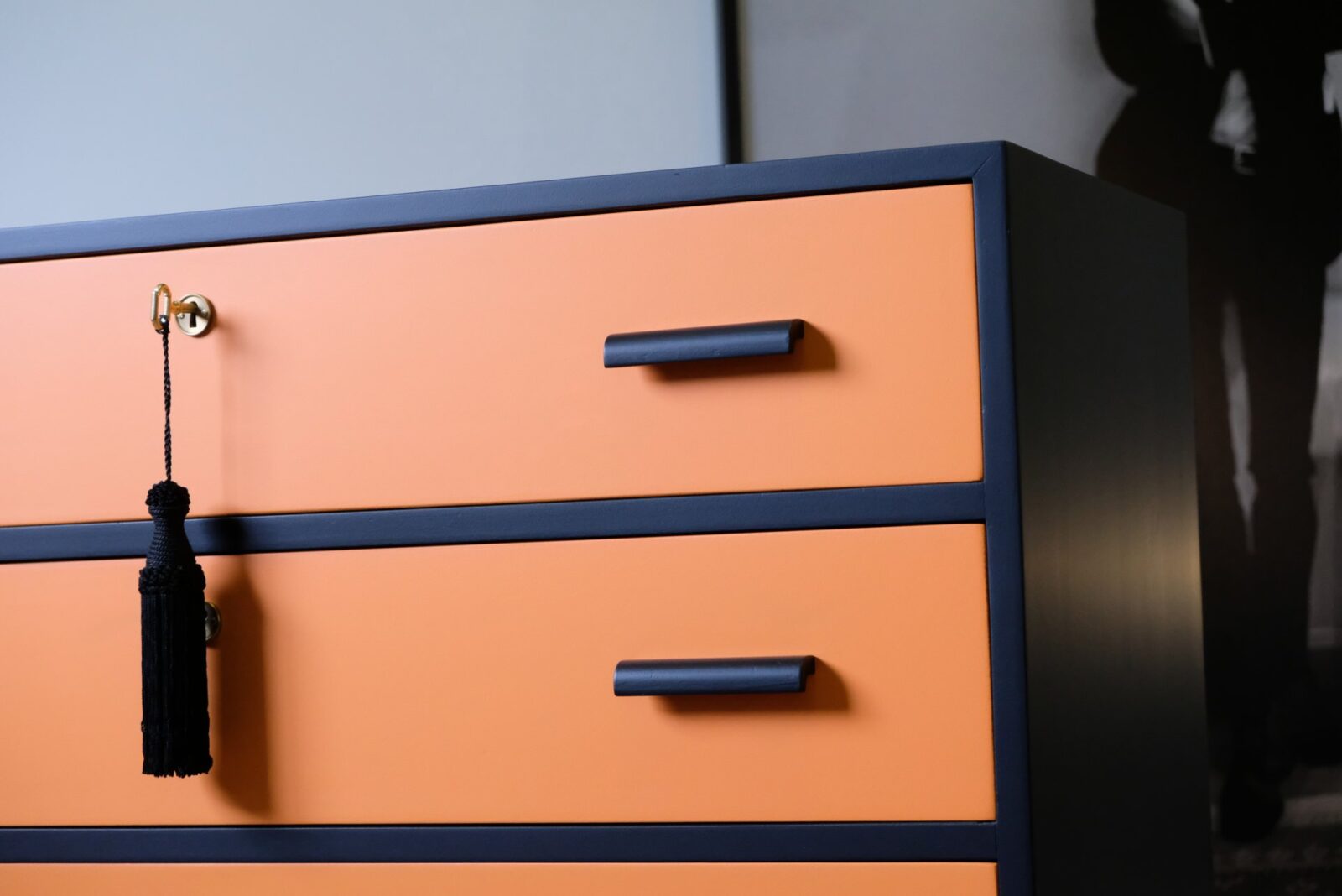 Byrå Art Deco  - Svart / Hermes Orange - Liknande kan beställas